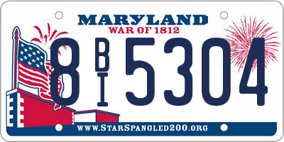 MD license plate 8BI5304