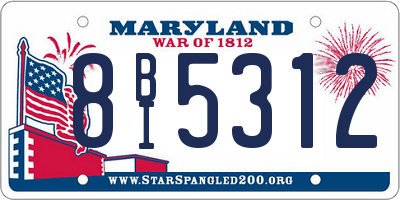 MD license plate 8BI5312