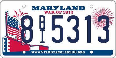 MD license plate 8BI5313