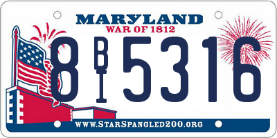 MD license plate 8BI5316
