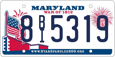 MD license plate 8BI5319