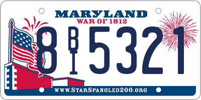 MD license plate 8BI5321
