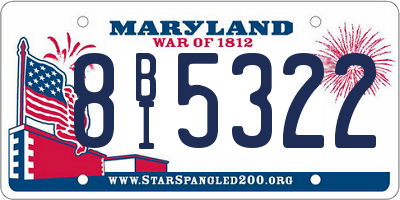 MD license plate 8BI5322