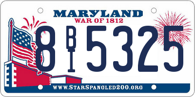 MD license plate 8BI5325