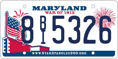 MD license plate 8BI5326