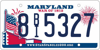 MD license plate 8BI5327