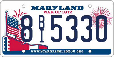 MD license plate 8BI5330