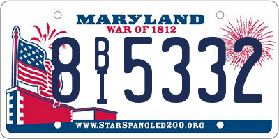 MD license plate 8BI5332