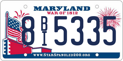MD license plate 8BI5335