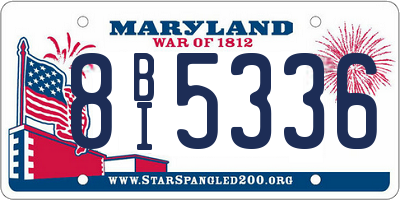 MD license plate 8BI5336