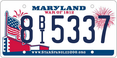 MD license plate 8BI5337