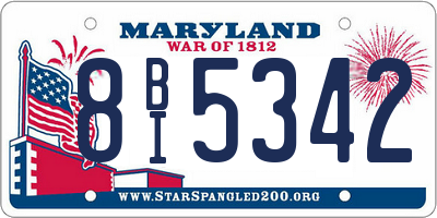 MD license plate 8BI5342