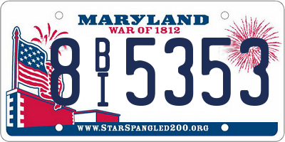 MD license plate 8BI5353