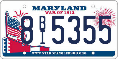 MD license plate 8BI5355