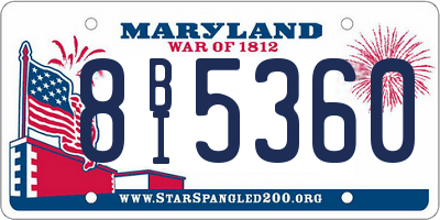 MD license plate 8BI5360