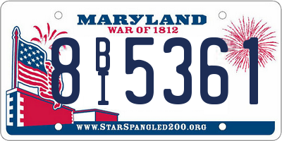 MD license plate 8BI5361