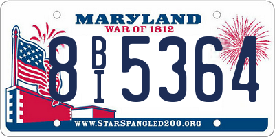 MD license plate 8BI5364