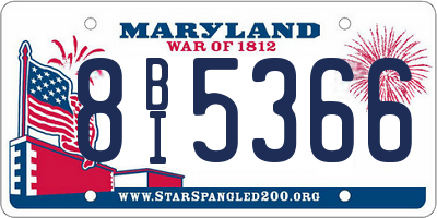 MD license plate 8BI5366