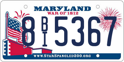 MD license plate 8BI5367