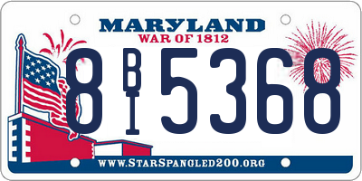 MD license plate 8BI5368