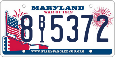 MD license plate 8BI5372