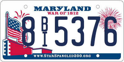 MD license plate 8BI5376