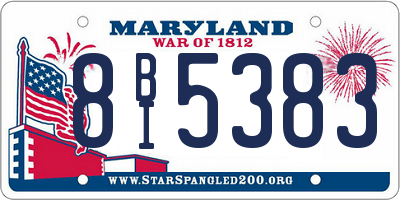 MD license plate 8BI5383