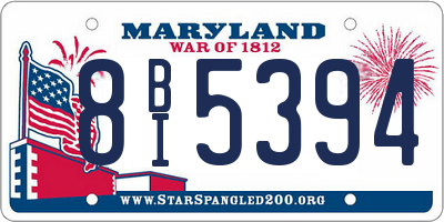 MD license plate 8BI5394