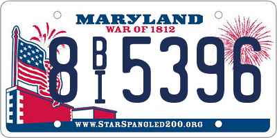 MD license plate 8BI5396