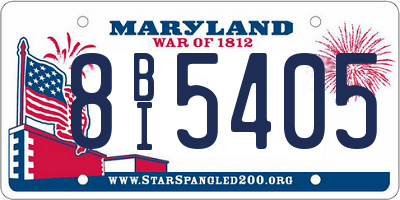 MD license plate 8BI5405