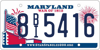 MD license plate 8BI5416