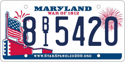 MD license plate 8BI5420