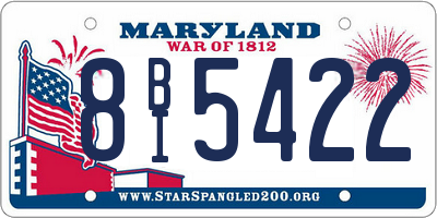 MD license plate 8BI5422