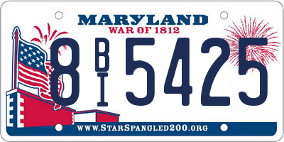 MD license plate 8BI5425