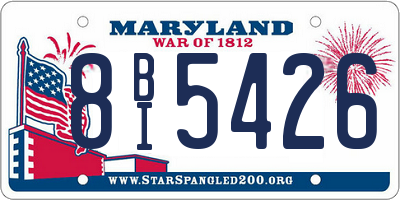 MD license plate 8BI5426