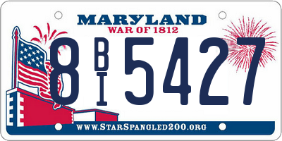 MD license plate 8BI5427