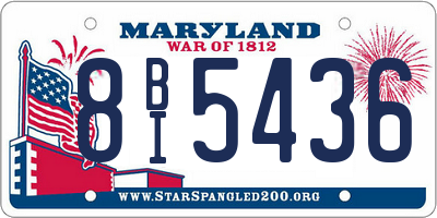 MD license plate 8BI5436