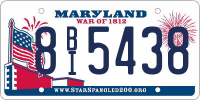 MD license plate 8BI5438