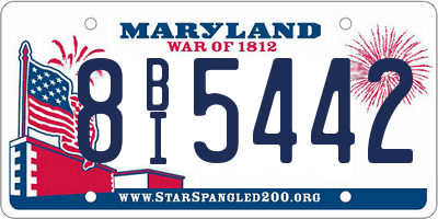 MD license plate 8BI5442