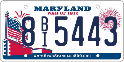 MD license plate 8BI5443