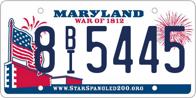 MD license plate 8BI5445