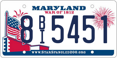 MD license plate 8BI5451