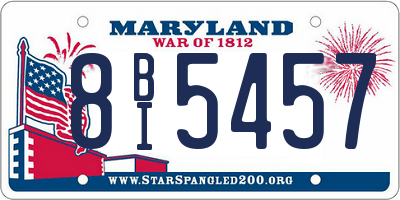 MD license plate 8BI5457