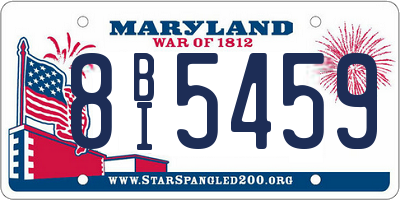 MD license plate 8BI5459