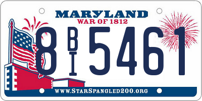 MD license plate 8BI5461