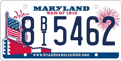 MD license plate 8BI5462