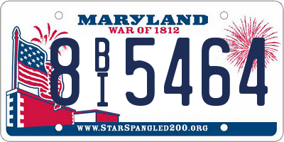MD license plate 8BI5464