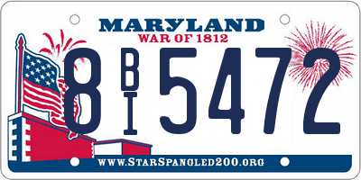 MD license plate 8BI5472