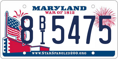 MD license plate 8BI5475