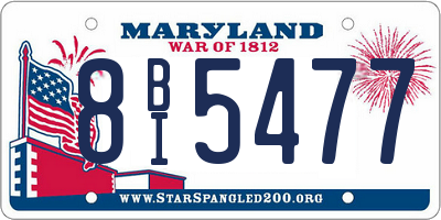 MD license plate 8BI5477